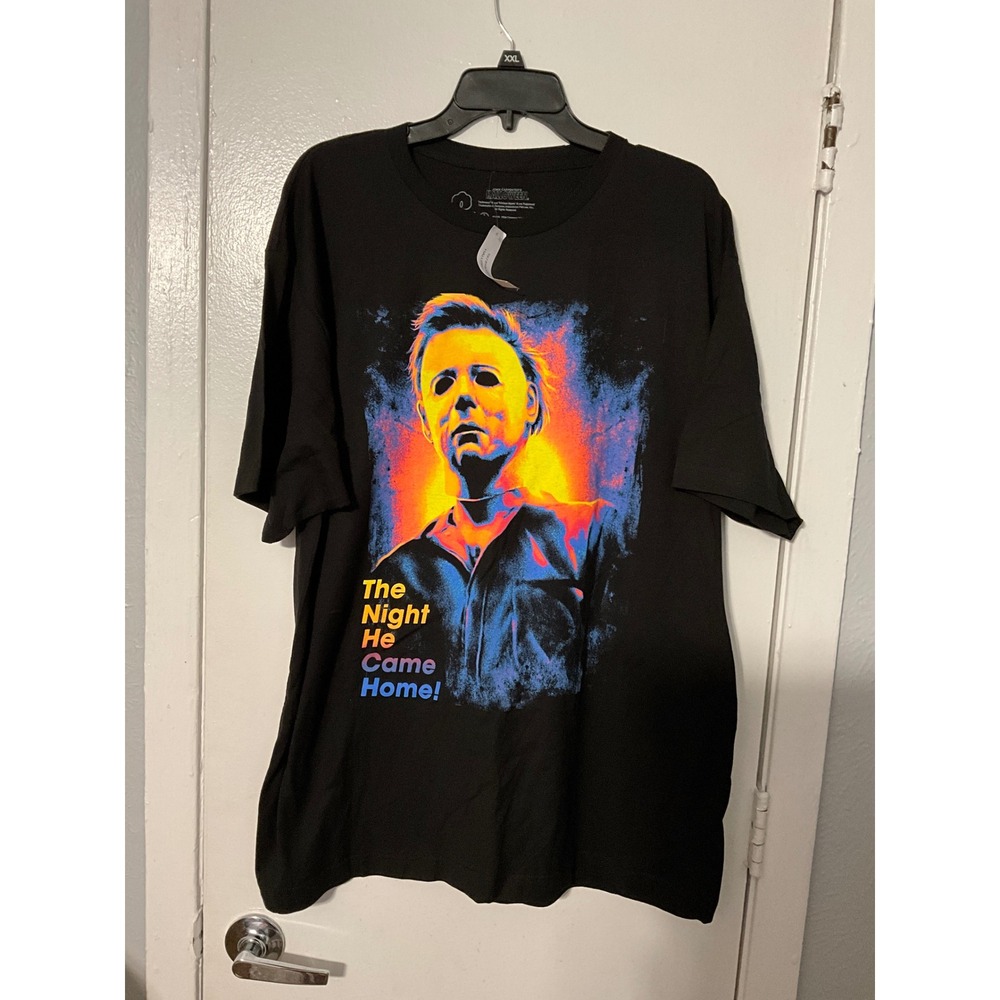 Halloween Michael Myers The Night He Came Home Black Graphic T-Shirt XL NEW